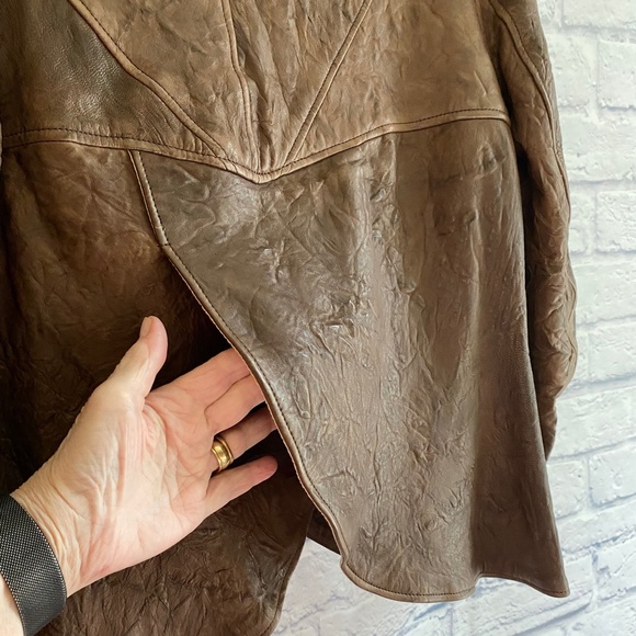 GORGEOUS DUARTE JEANS TEXTURED REAL LEATHER JACKET - L - Picture 5 of 9